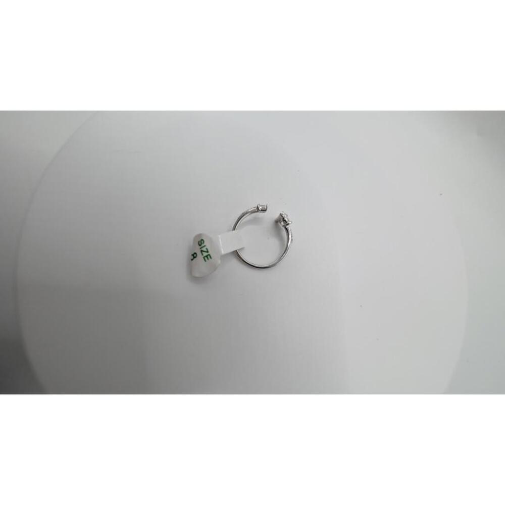 Silver Open Band Ring with Clear Gemstones Size 8 - Picture 3 of 7
